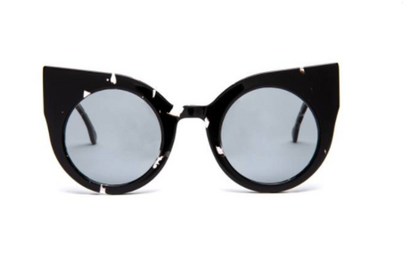 Oversized Cat Eye Patterned Black Supernormal Sunglasses