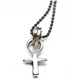 Totem and Man Two Cross Pendant Silver