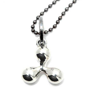 Totem and Man Three Pronged Symbol Pendant Silver