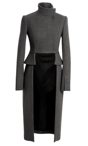 Gray Wool Open Coat