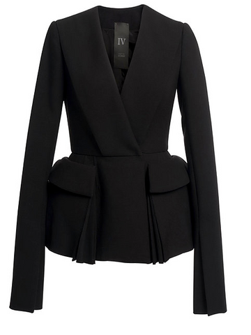 Black Wool Jacket With Two Front Pockets