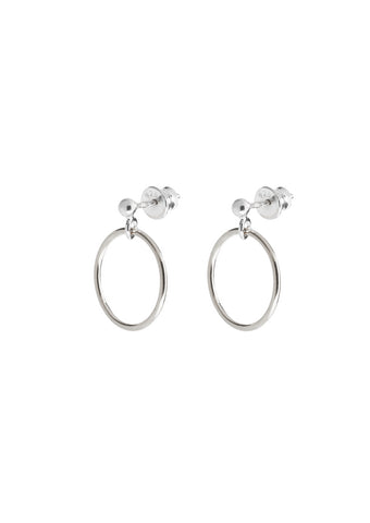 Small Circle Silver Earrings