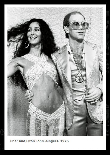 Ulvis Alberts framed photo Elton John And Cher