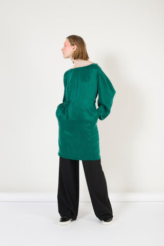 Rectangle Sleeve Emerald Dress