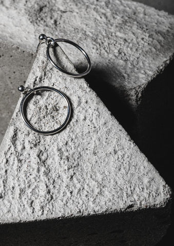 Small Circle Silver Earrings