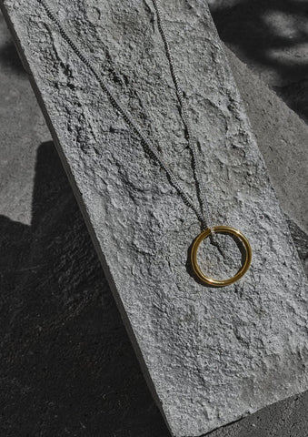 Circle Silver and Gold Plated Necklace
