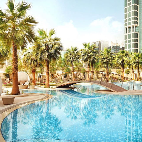 Rooftop pool at Shangrila Doha.