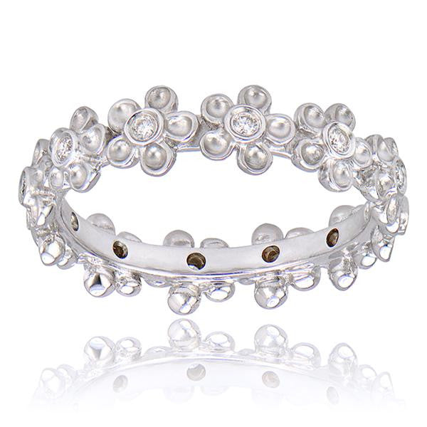 flower diamond eternity ring