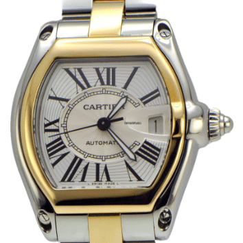 cartier roadster two tone mens