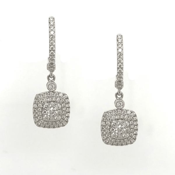 square diamond drop earrings