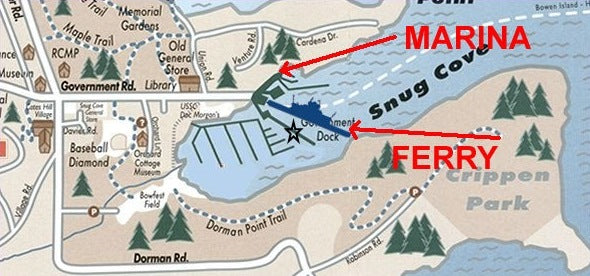 Map of Bowen Island Snug Cove Marina