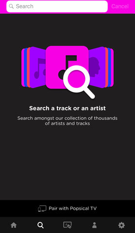 Select songs in your Popsical Karaoke App
