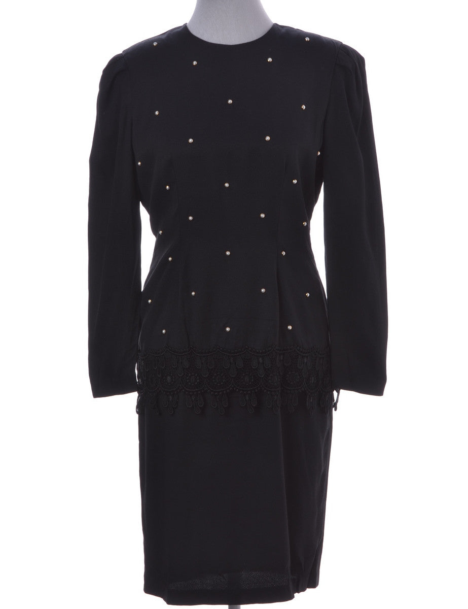 Day Dress Black With Studding