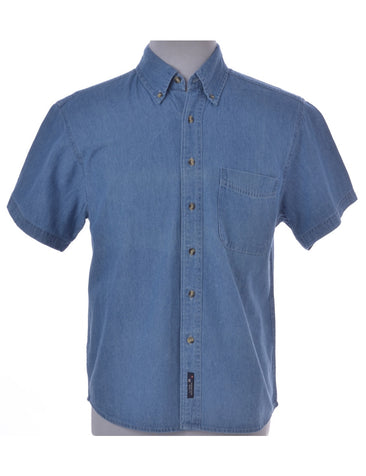 Denim Shirt Stone Wash With One Pocket