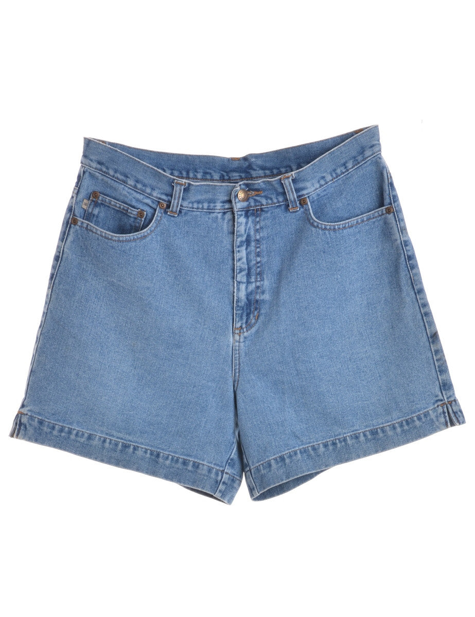 Denim Shorts Washed Indigo With Pockets