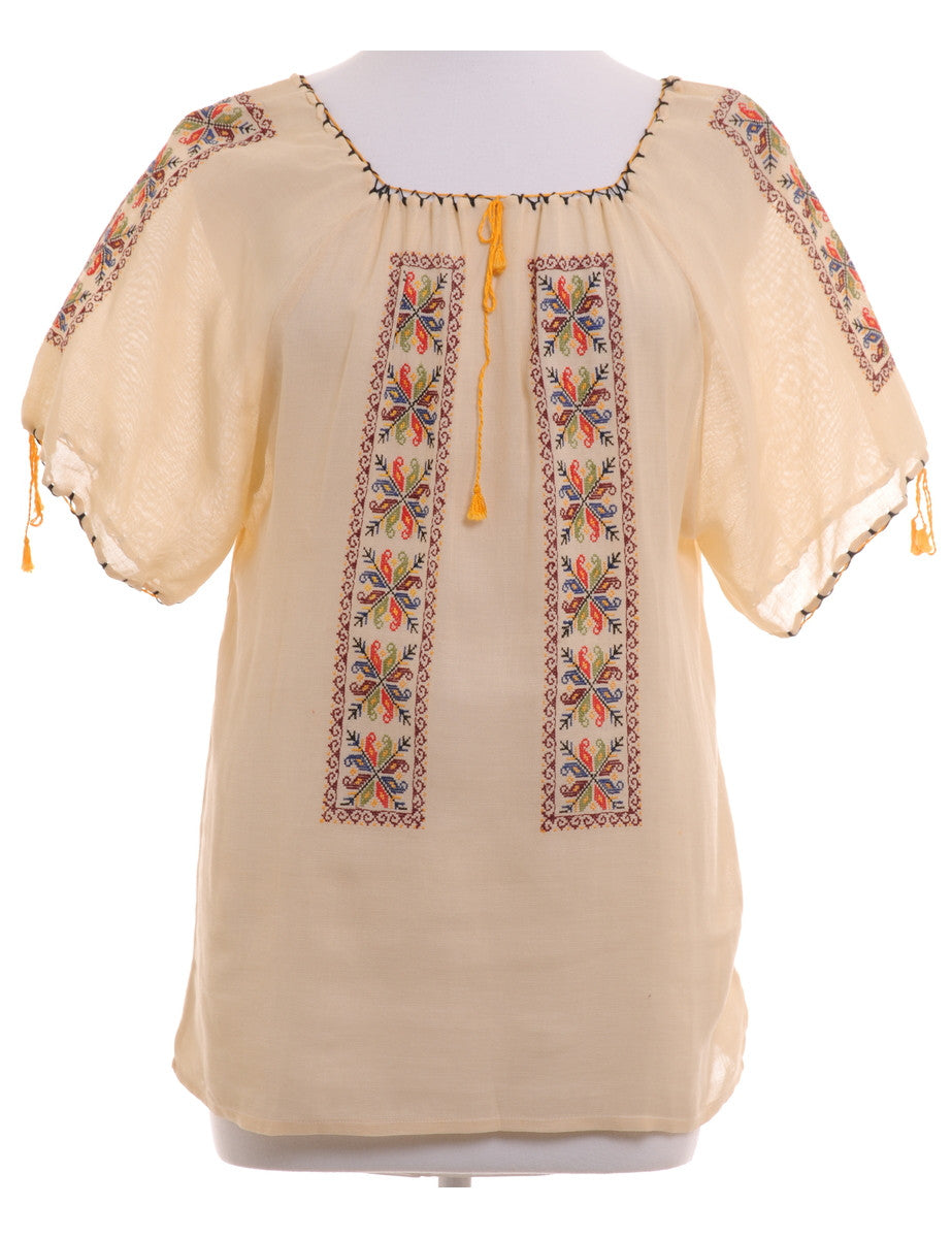 Casual Top Natural With Raglan Sleeves