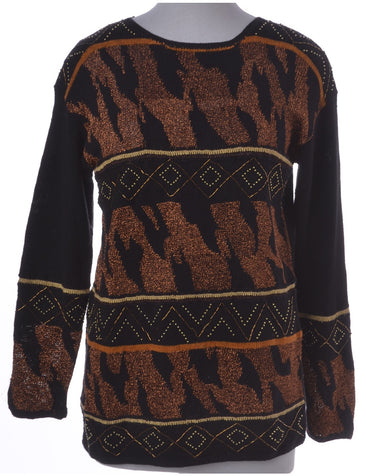 Jumper Black With Lurex Thread Pattern