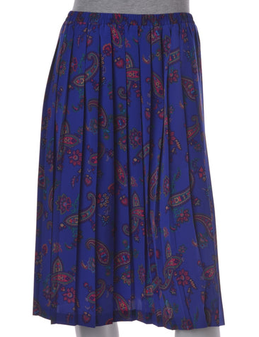Midi Skirt Blue With An Elasticized Waist