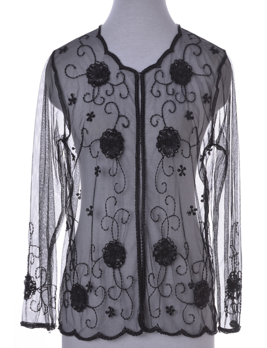 Evening Jacket Black With Beading