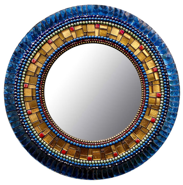 Aztec Blue Mirror by Angie Heinrich