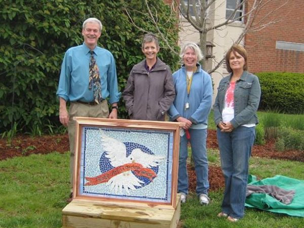 Bluegrass Community College dedication of Peace Garden Sign (with college administration) by Terri Pulley