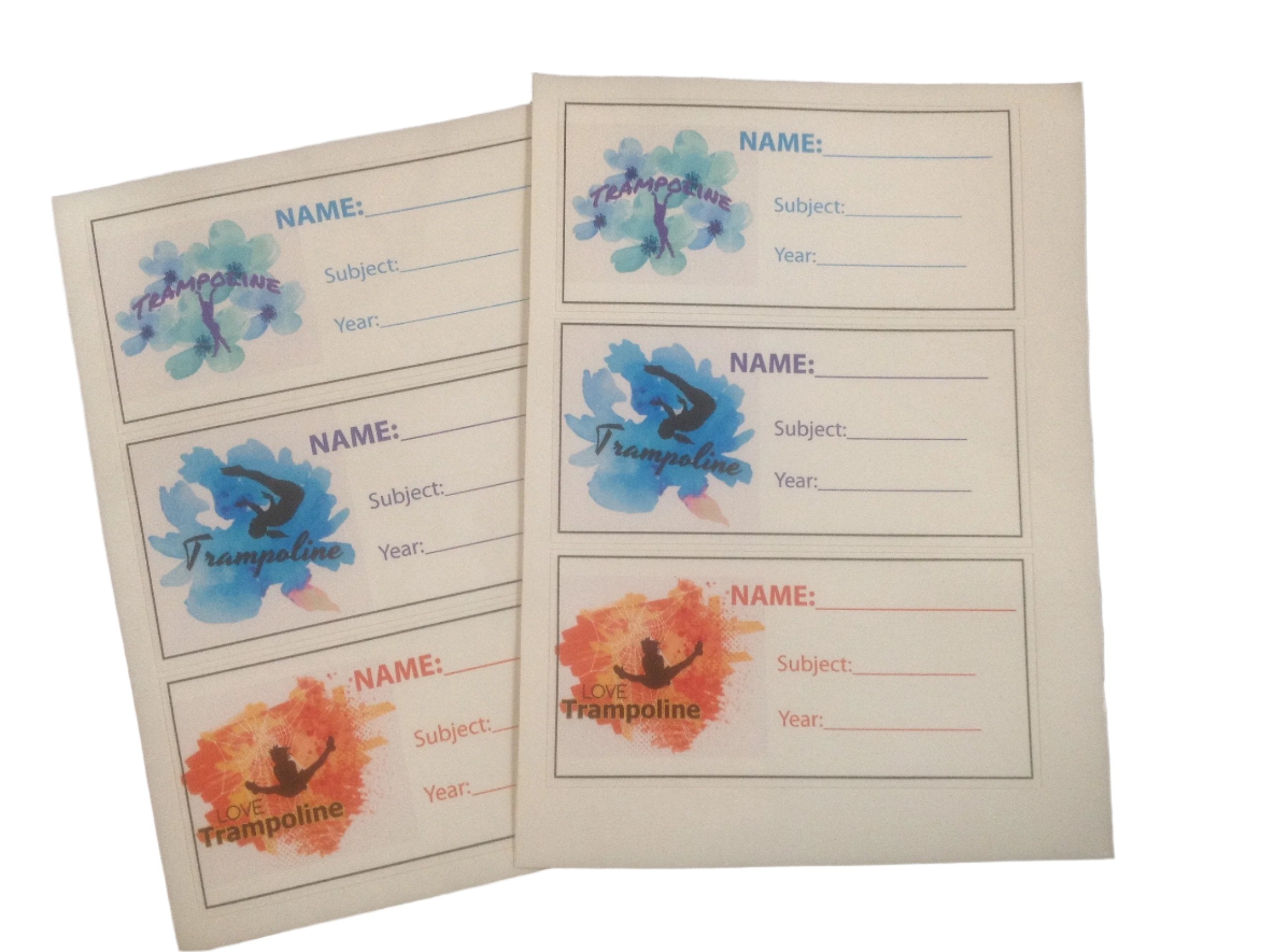School Book Labels - Trampoline Girls