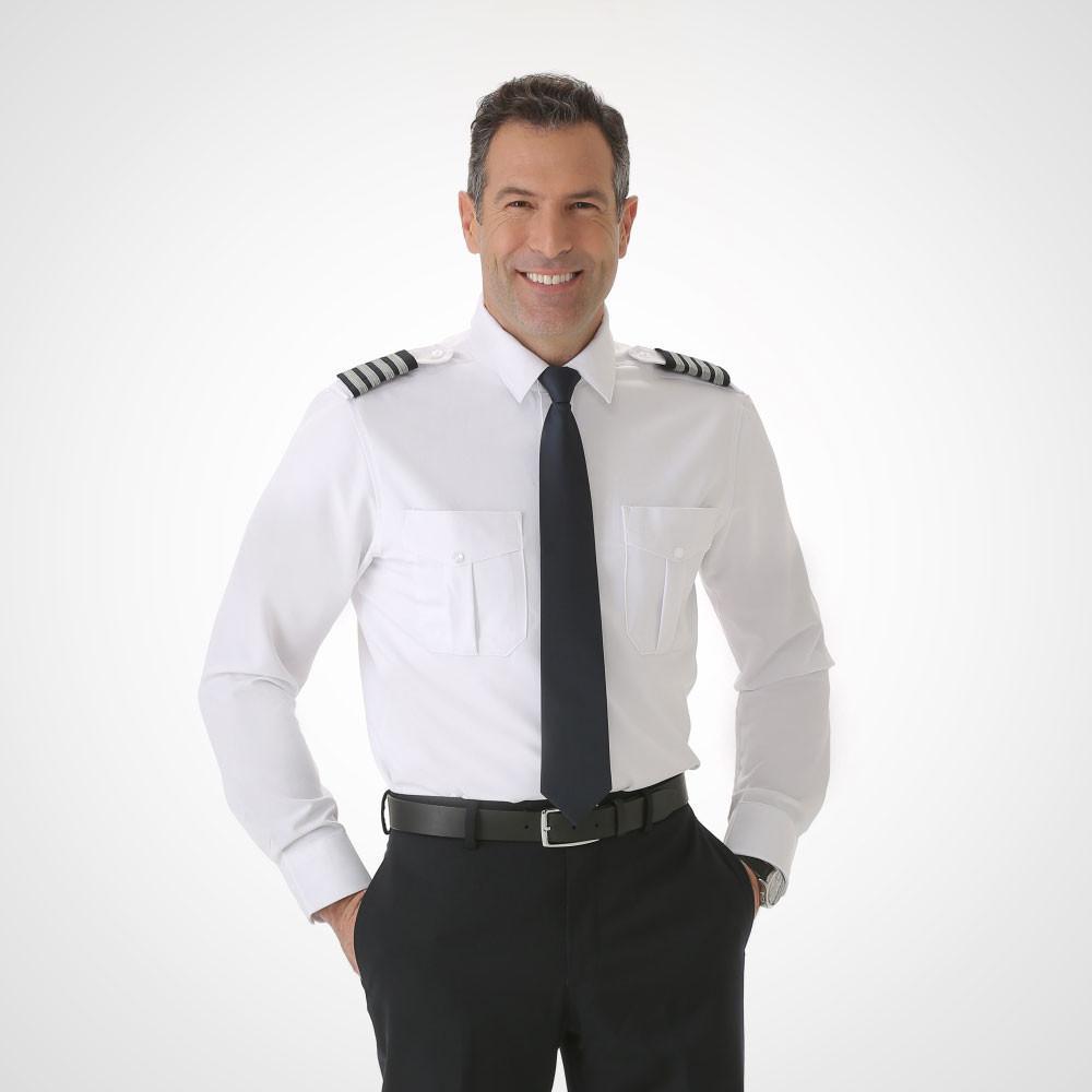 Men's Long Sleeve Pilot Uniform Shirt - Fitted Cirrus