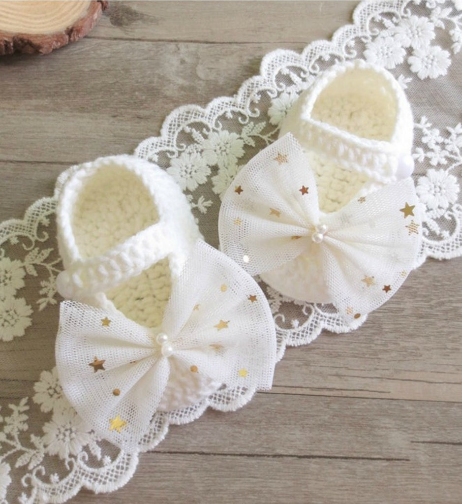 hand knitted baby shoes