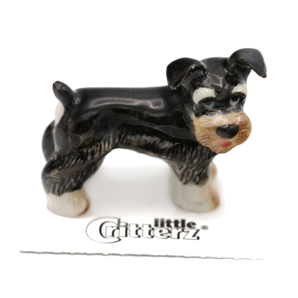 Porcelain Miniature Schnauzer Dog Figurines Little Critterz C Ae