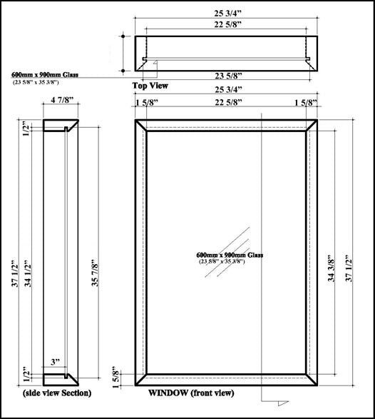 Sauna Window 26 x 38 Specifications