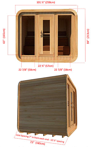 Superior Sauna Luna Outdoor Sauna 8 x 6