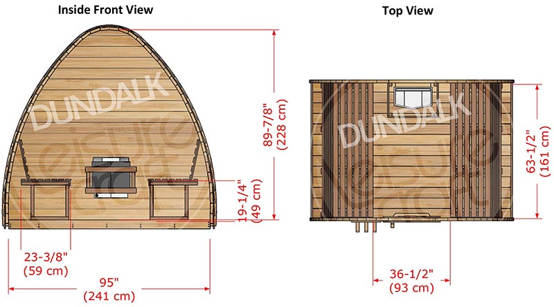 Superior Sauna Pod 8 x 6 Interior Specifications