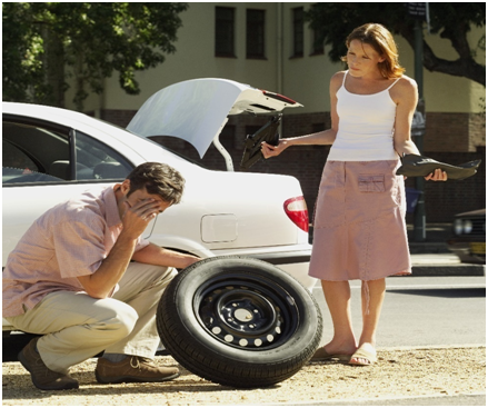 change spare tyre