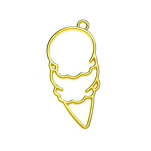 Open back bezel - Double scoop ice-cream B (Gold plated)