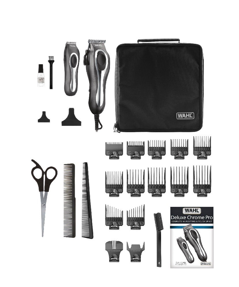 wahl deluxe chrome pro clipper and trimmer kit model 79402