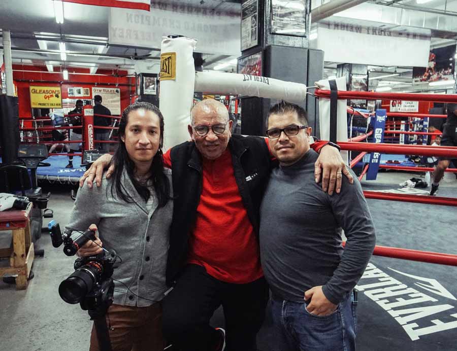 hector roca with ph daniel sanchez and marcelo rodriguez at gleasons gym