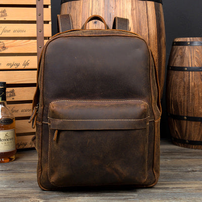 full grain leather backpack