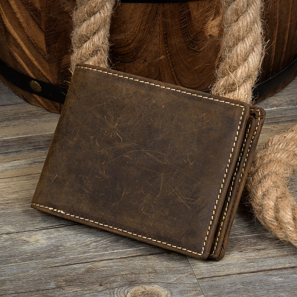 Personalized Bifold Leather,Distressed Leather Wallet, Minimalist Leat – Leajanebag