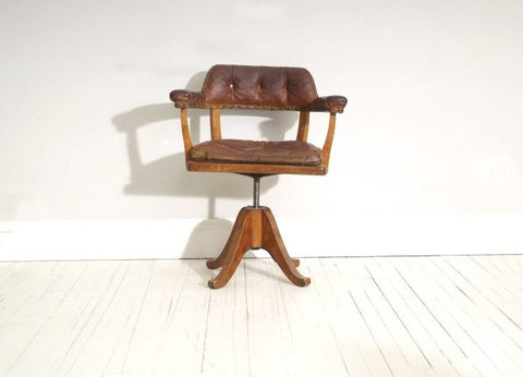 antique leather chair