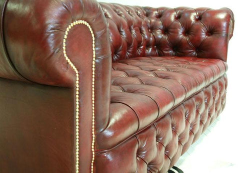 brown leather chesterfield example