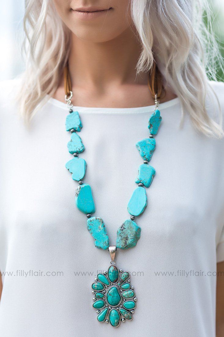 Can't Get Enough Authentic Turquoise Stone Necklace