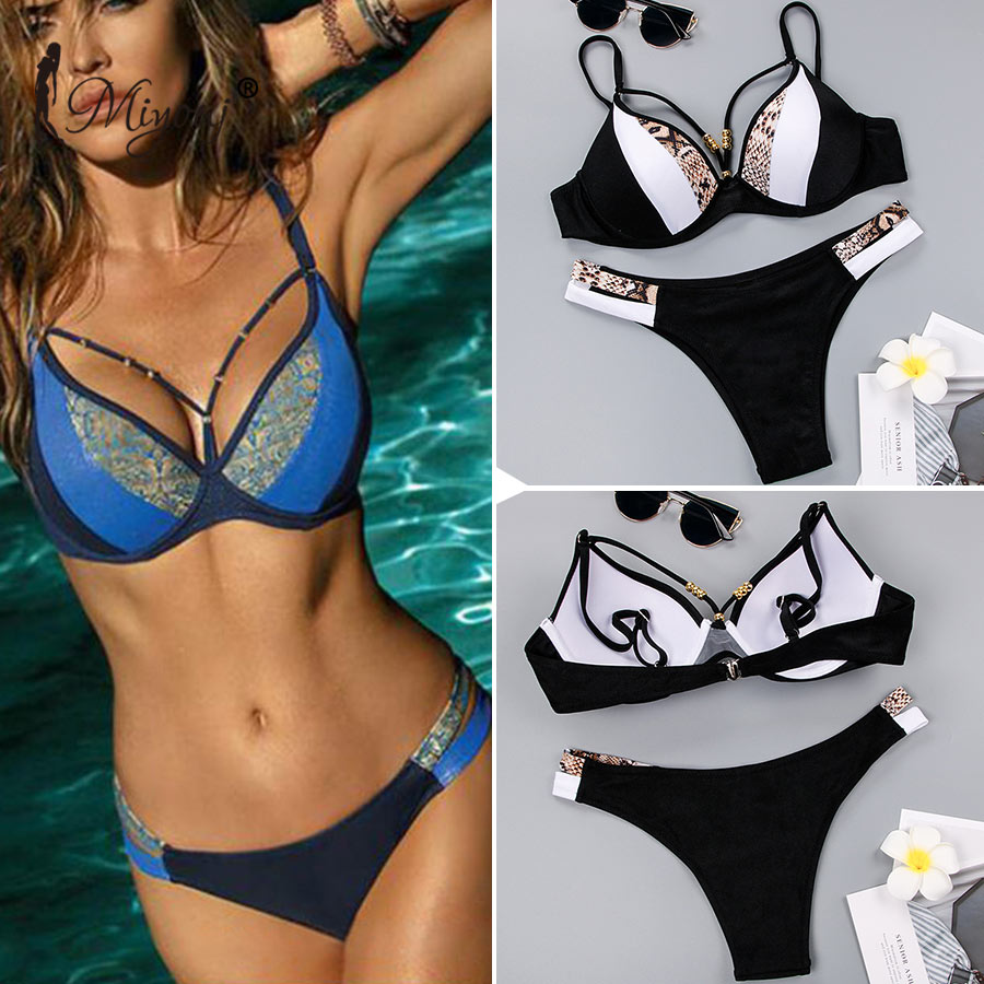 deep v push up bikini