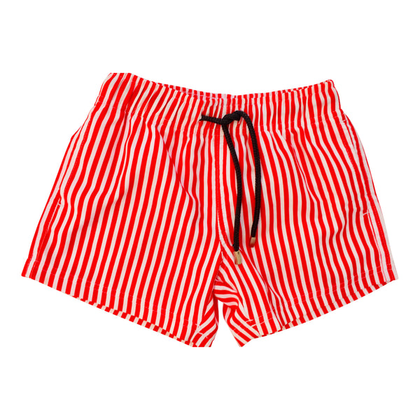 red and white striped swim trunks