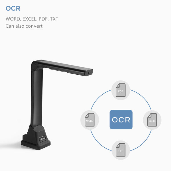 (JP ONLY)スキャナー 高画質USB書画カメラ 500万画素 OCR機能 LEDライト付き オフィス