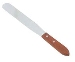 Straight Frothing Spatula (5.25" Blade, 3.75" Wooden Handle) for Small or Medium Pitchers
