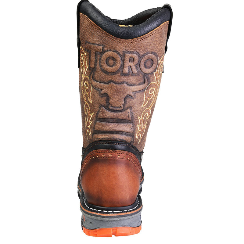 Men's Work Boots - 3-Layer Sole & Soft Toe - Tan Work Boots - Toro Bravo - Pull On Work Boots - Tan Wellington Work Boots