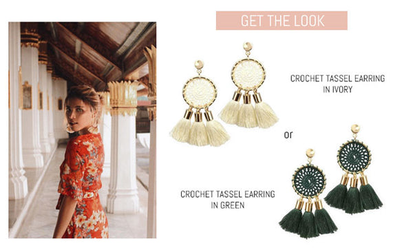 Crochet Tassel Statement Earring