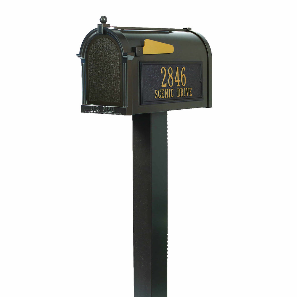 Whitehall Capitol Mailbox with Post, Custom Side Mount Mail Box, Ultimate Personalized Metal Mailbox with Newpaper Box, Outside Mailboxes 並行輸入品 - 3