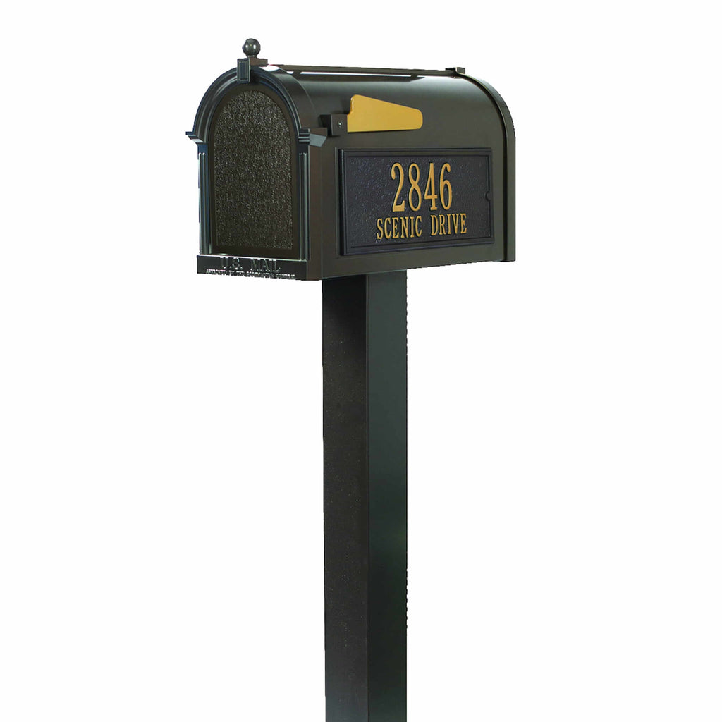 Whitehall Capitol Mailbox with Post, Custom Side Mount Mail Box, Ultimate Personalized Metal Mailbox with Newpaper Box, Outside Mailboxes 並行輸入品 - 2