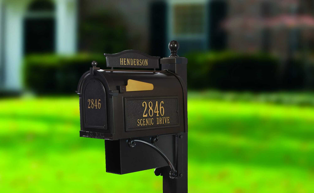 Whitehall Capitol Mailbox with Post, Custom Side Mount Mail Box, Ultimate Personalized Metal Mailbox with Newpaper Box, Outside Mailboxes 並行輸入品 - 2